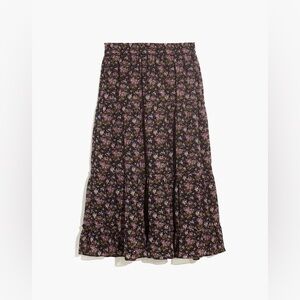 Madewell Crinkle Georgette Tiered Maxi Skirt in Blurred Blooms